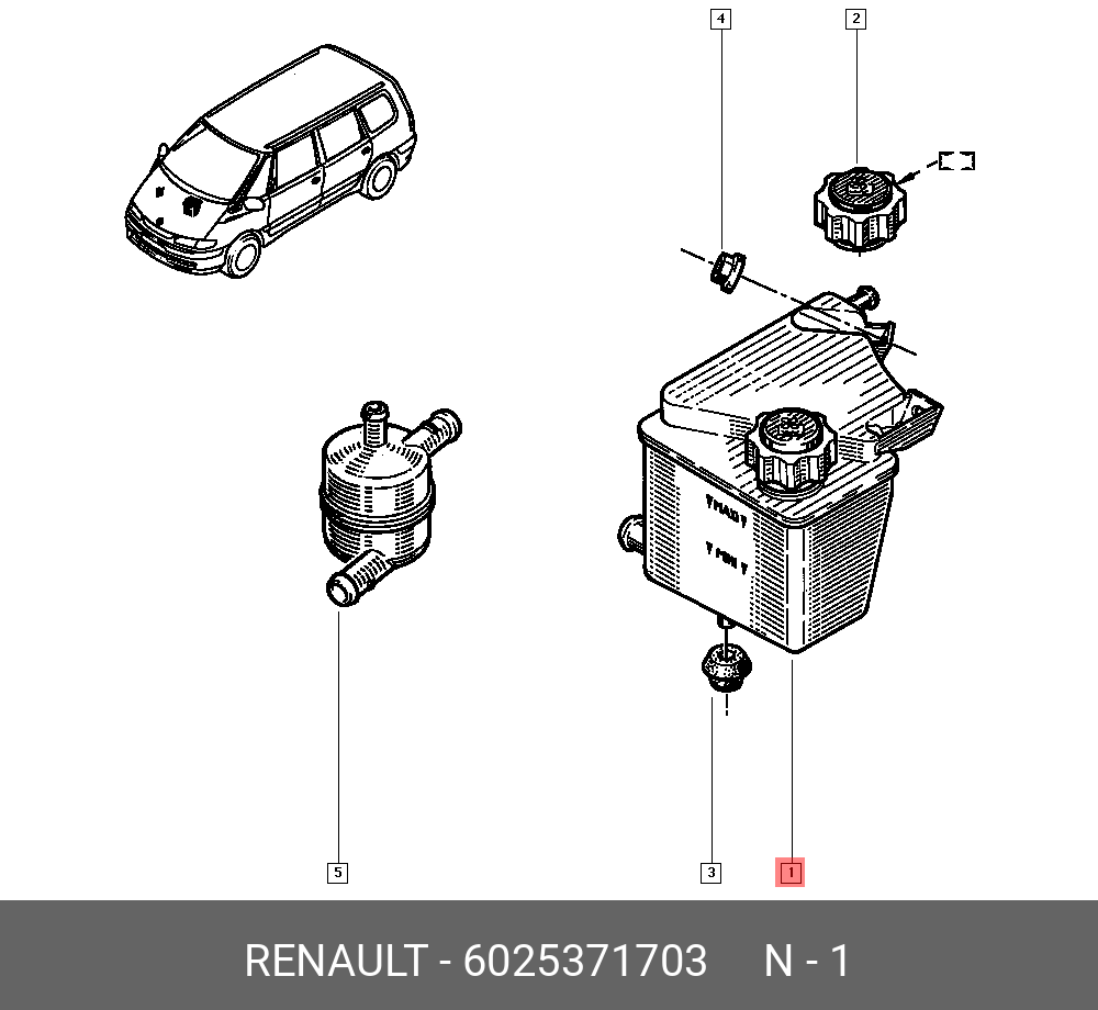 6025371703 RENAULT Компенсационный бак, охлаждающая жидкость купить в  интернет-магазине AvtoTO