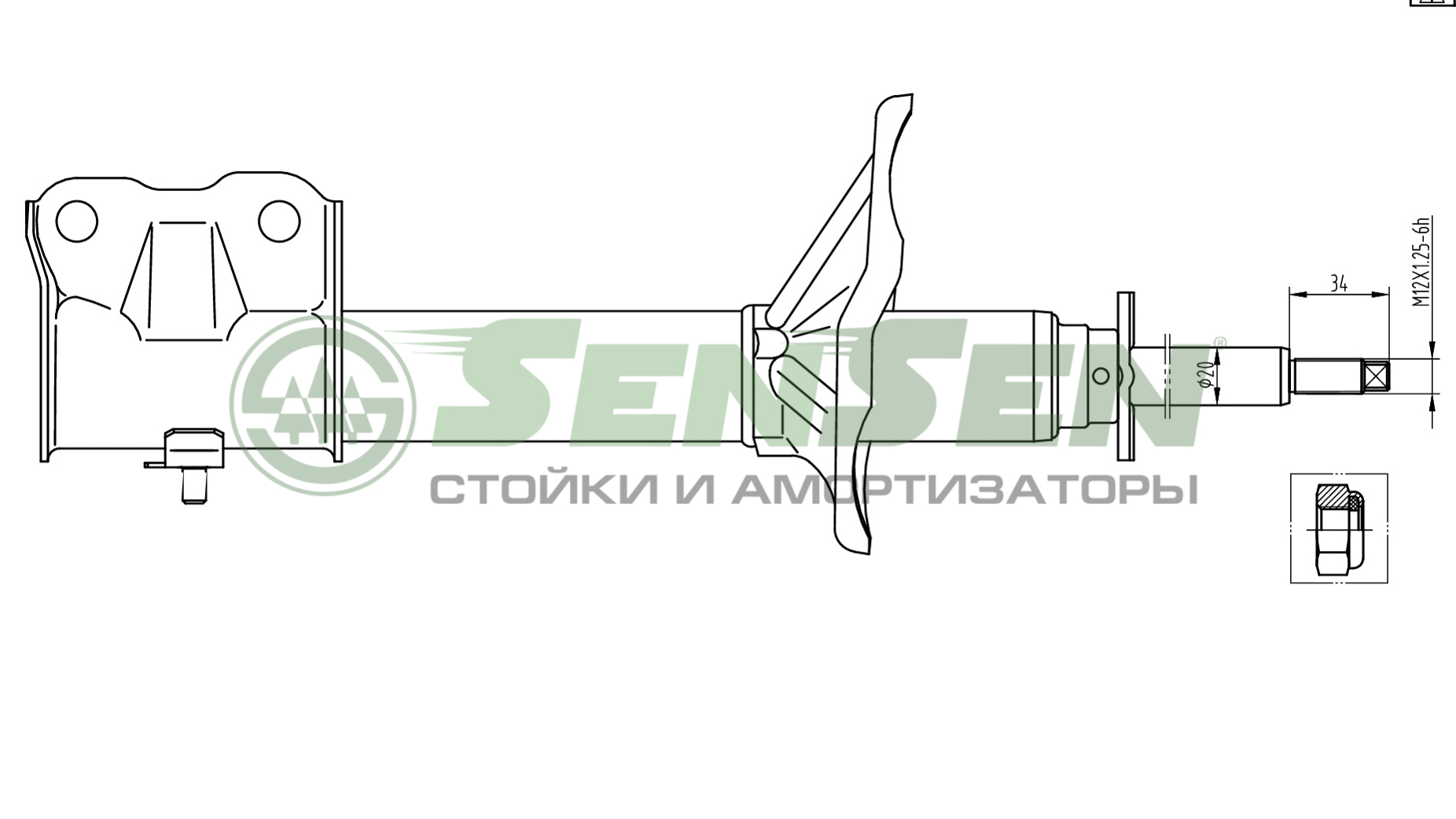 42130140 SENSEN Амортизатор пер.MITSUBISHI LANCER CS1A (CS,CT ) 1300(SEDAN) 09 2000 - .