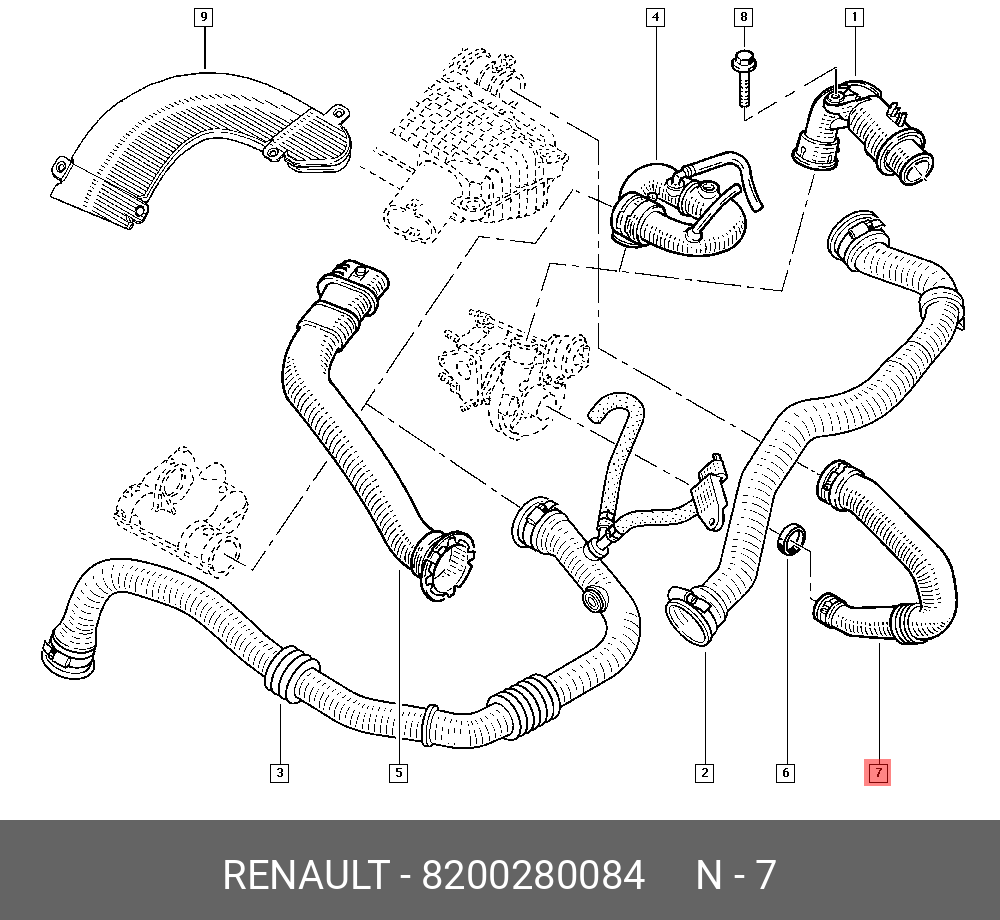 8200280084 RENAULT Шланг