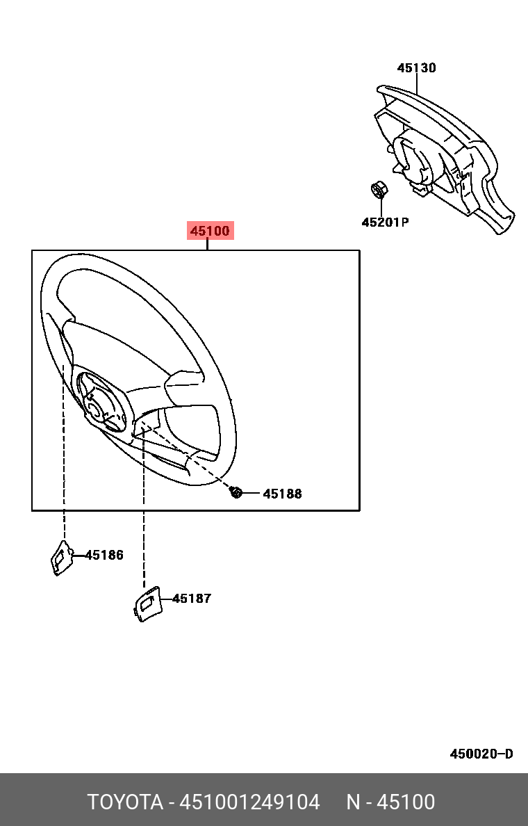 451001249104 TOYOTA Колесо рулевое