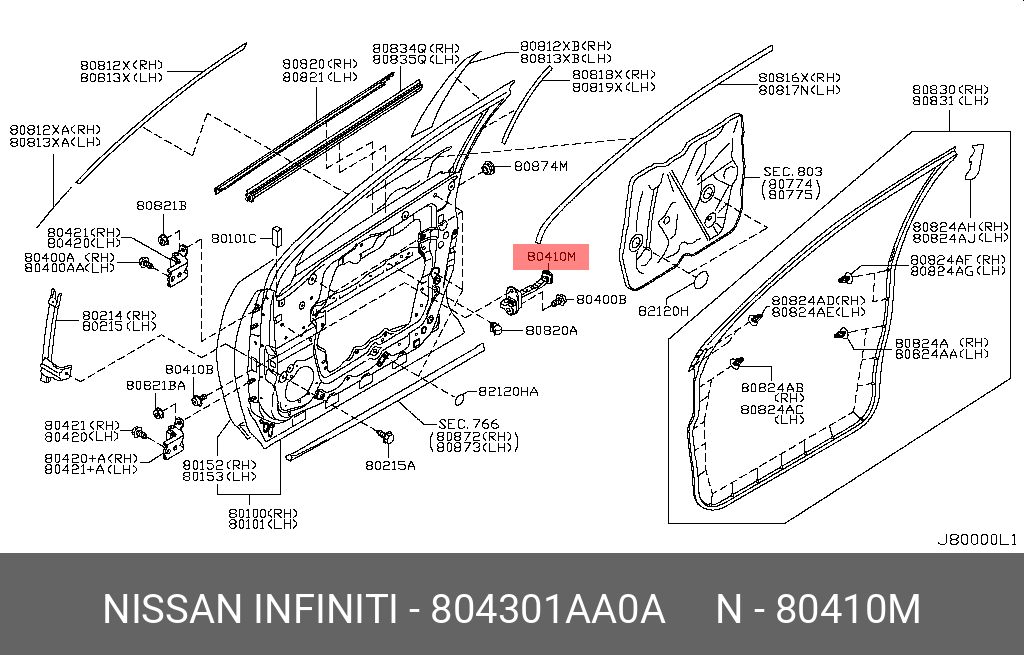 804301AA0A NISSAN ОГРАНИЧИТЕЛЬ ДВЕРИ
