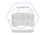 Колодки тормозные дисковые керамические, передние NGN 3502088