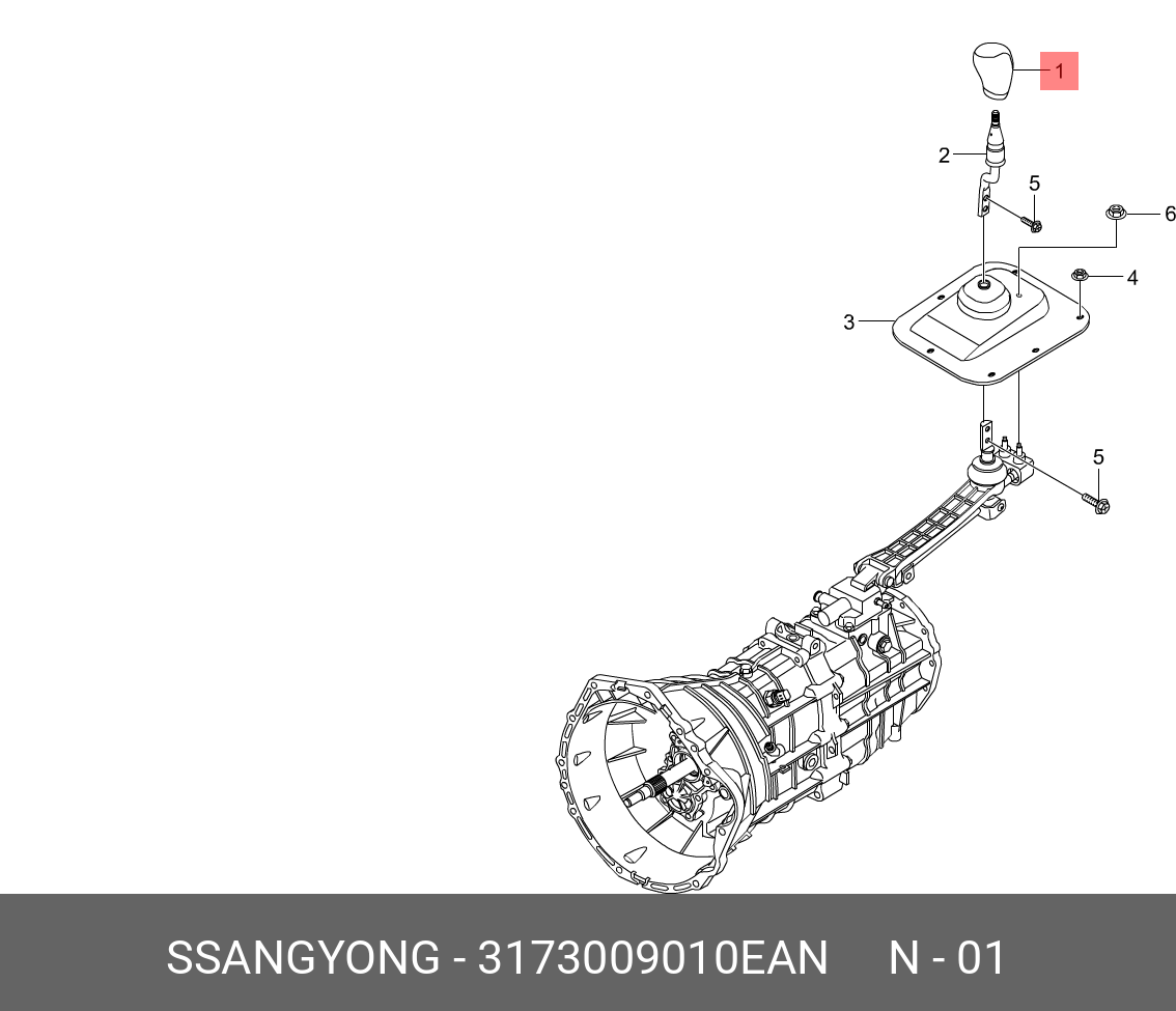 3173009010EAN SSANG YONG РУКОЯТКА РЫЧАГА ВЫБОРА ПЕРЕДАЧ