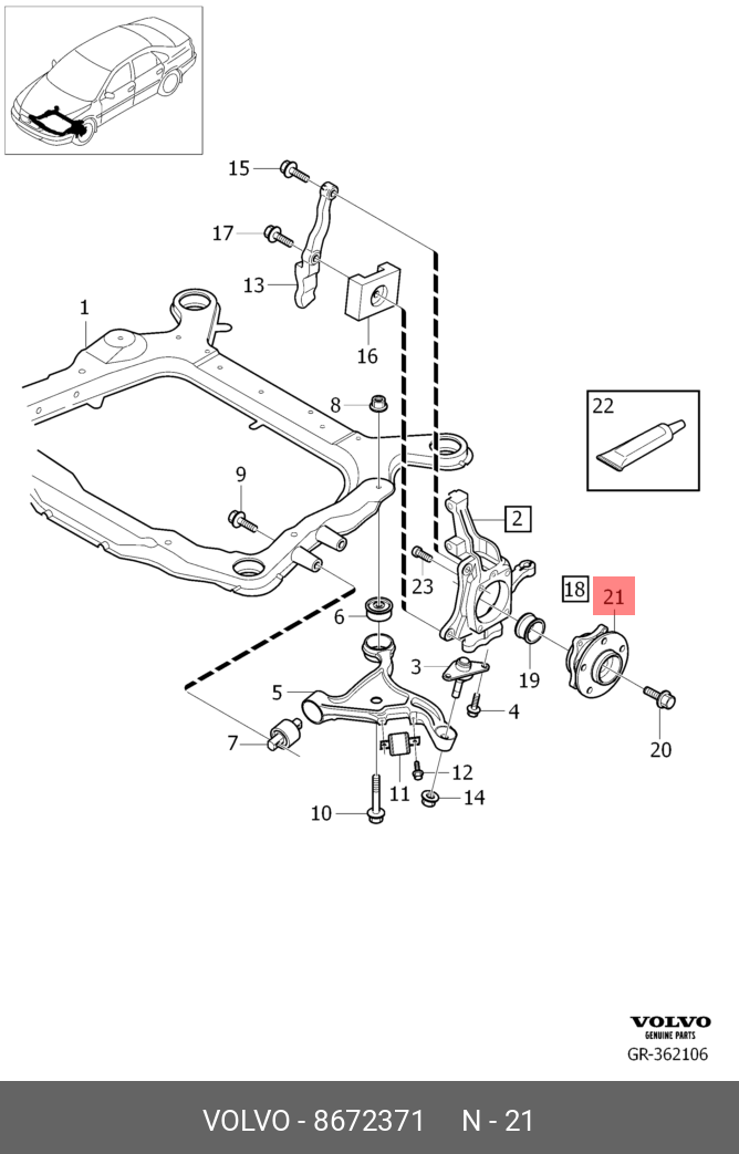 8672371 VOLVO Комплект подшипника ступицы колеса