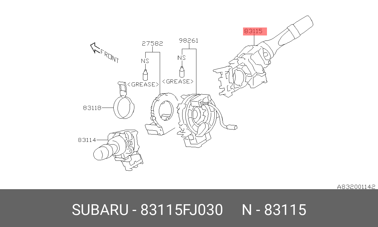 83115FJ030 SUBARU ｽｲﾂﾁ ｱｾﾝﾌﾞﾘ,ｺﾝﾋﾞﾈｰｼﾖﾝ ﾀｰﾝ ﾃﾞｲﾏ