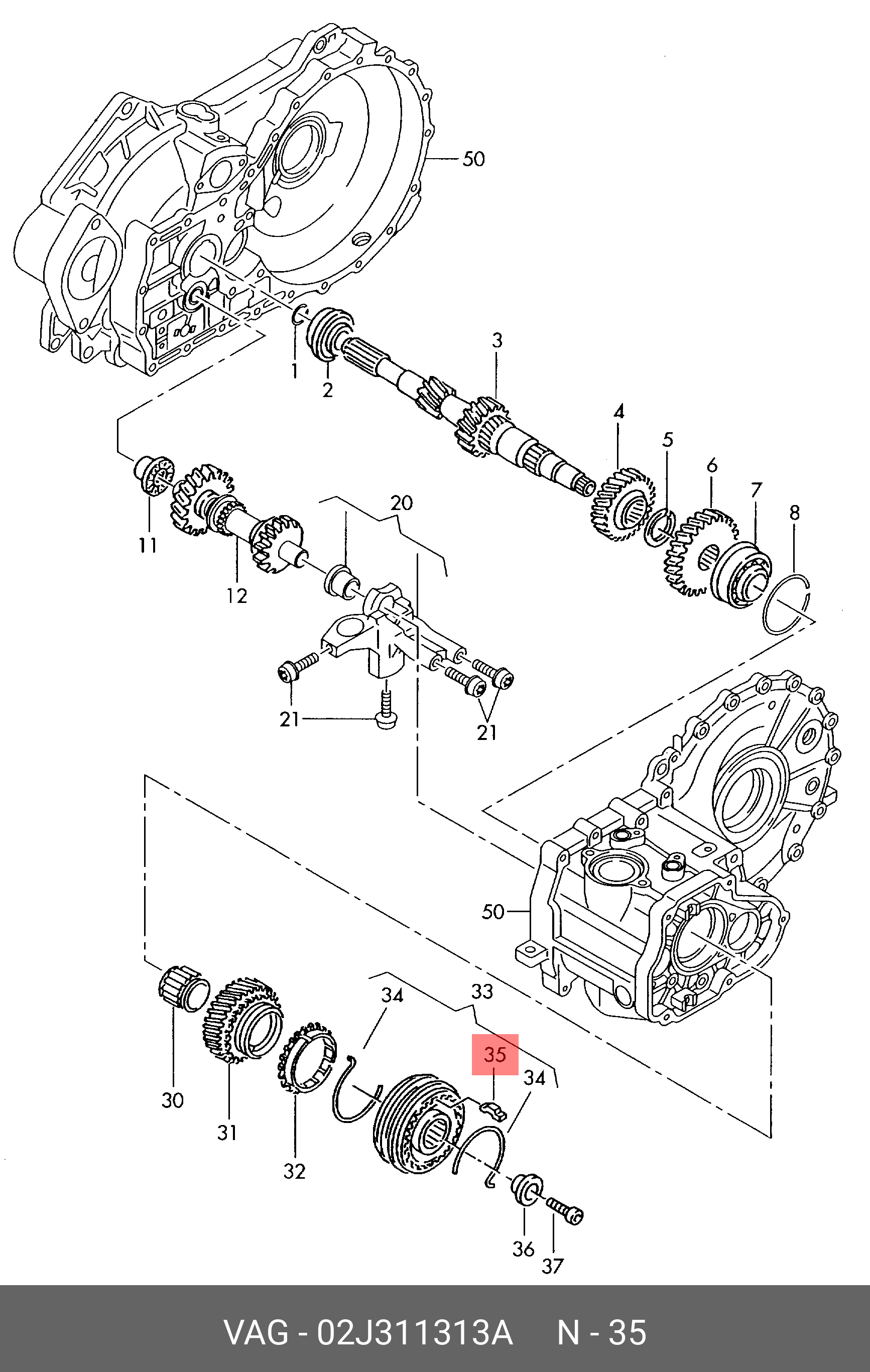 02J311313A VAG Блокировочный элемент