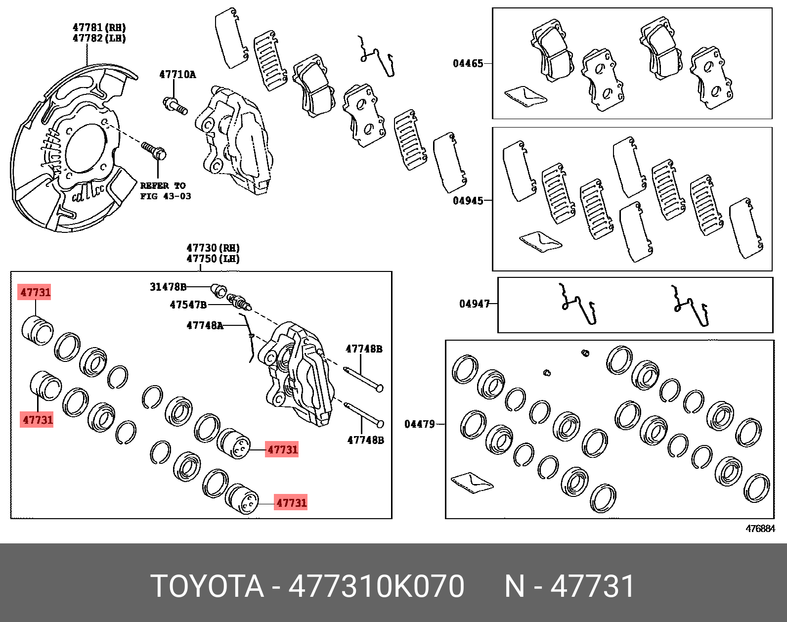 477310K070 TOYOTA ПОРШЕНЬ ТОРМ.СУППОРТА