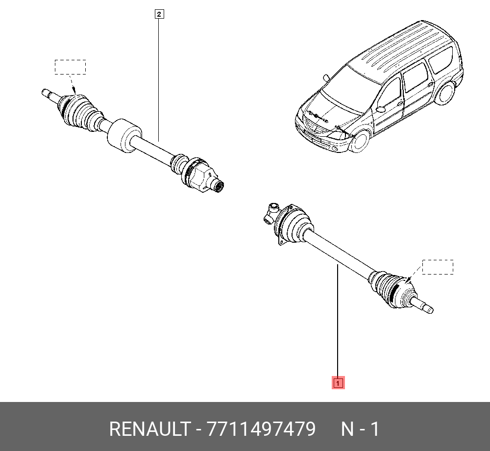 7711497479 RENAULT Приводной вал