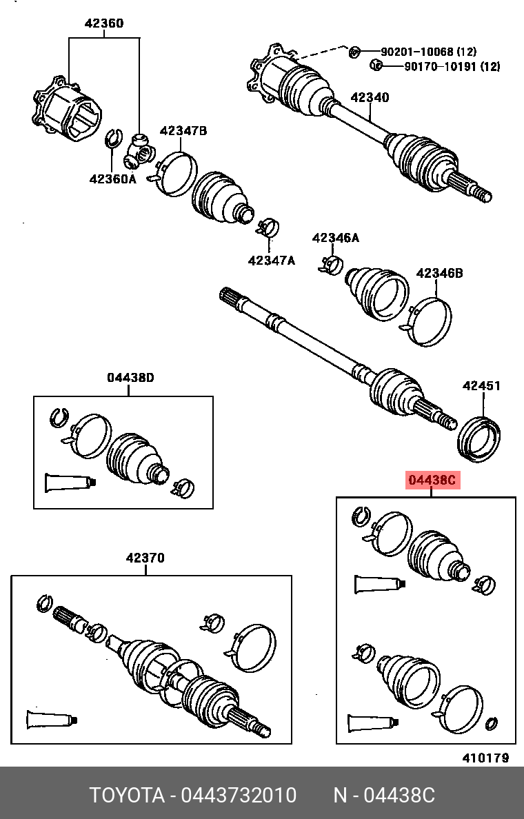 0443732010 TOYOTA Пыльник ШРУСа