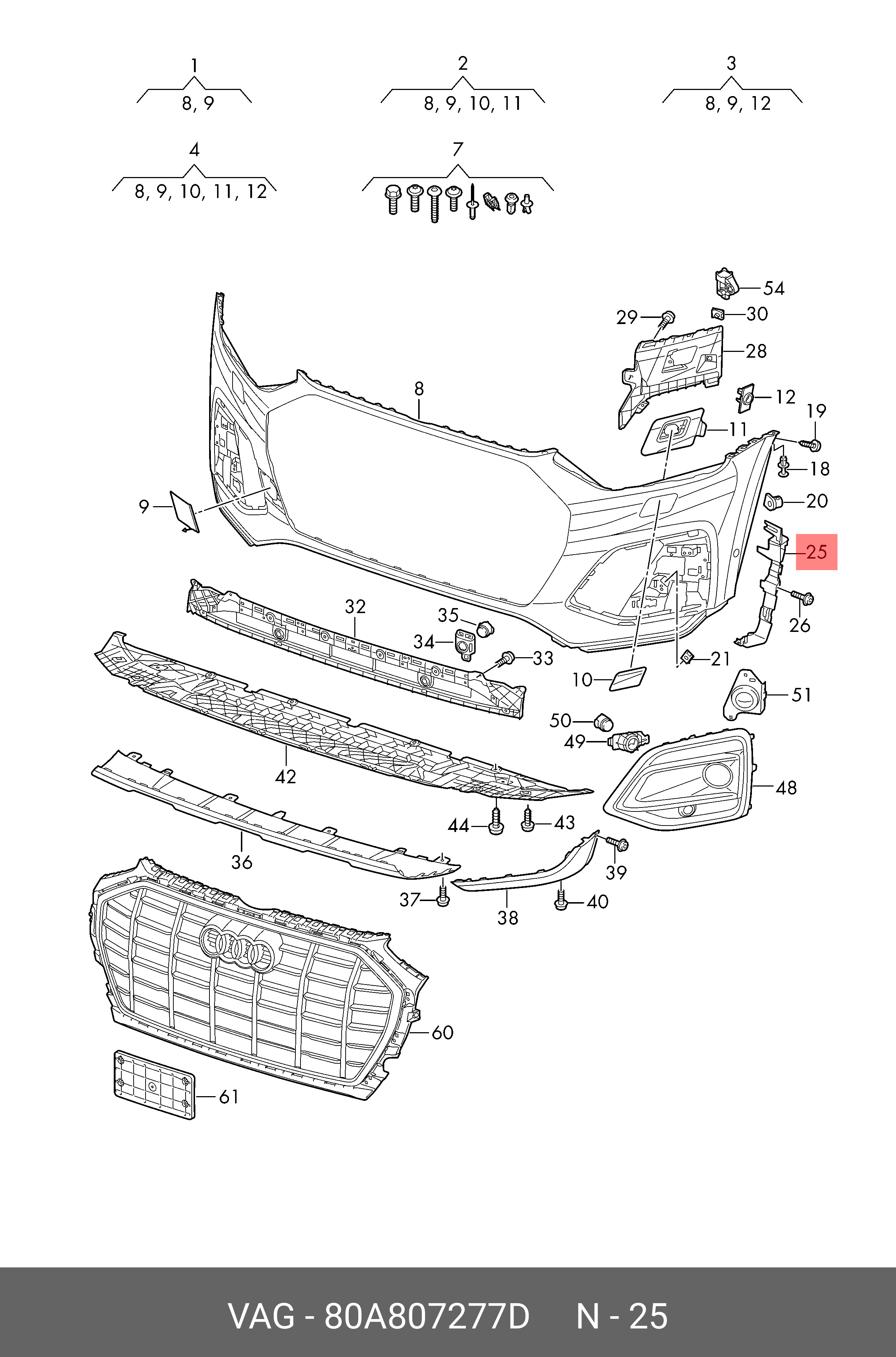 80A807277D VAG Крепёжная планка