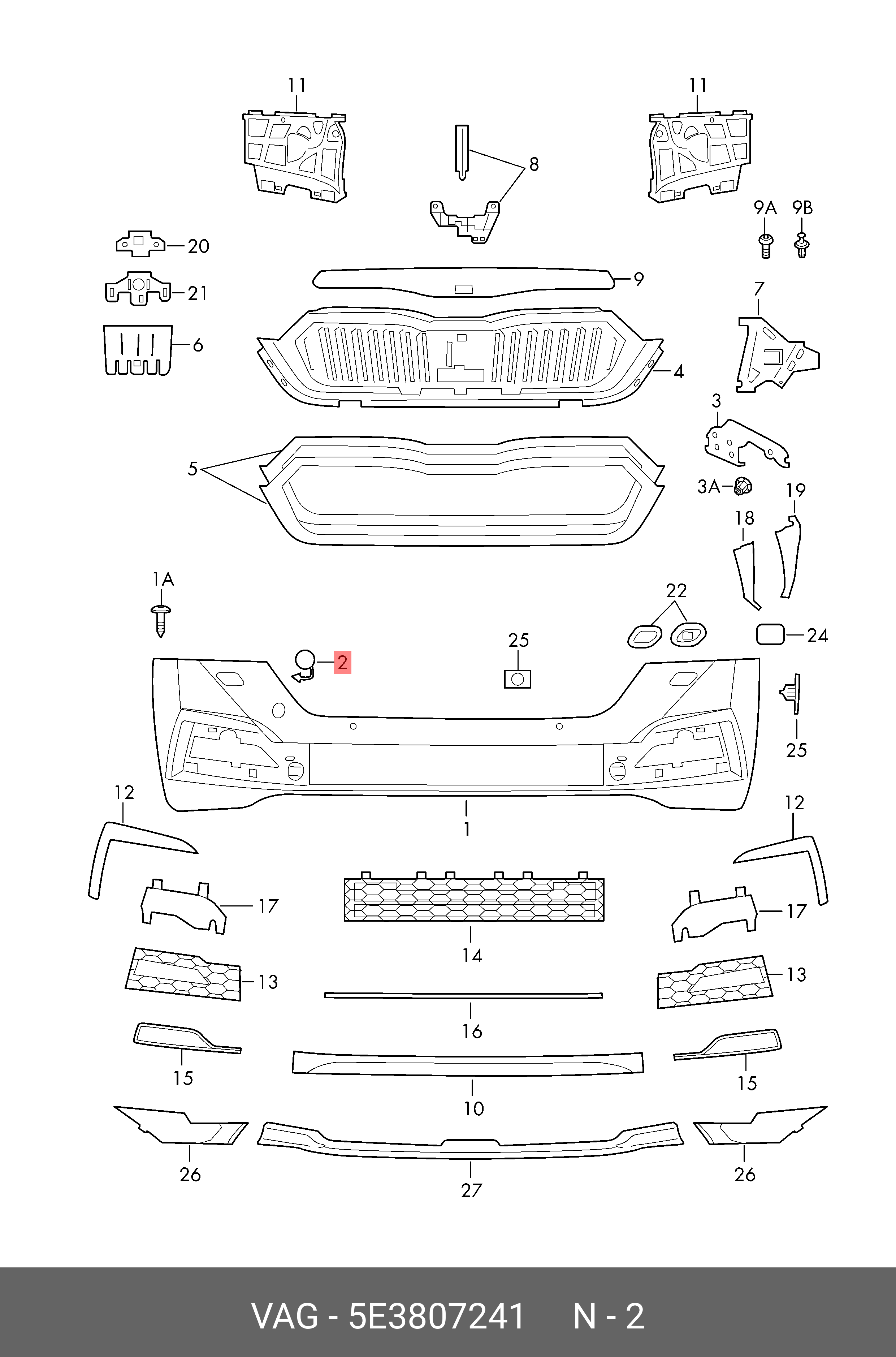 5E3807241 VAG Накладка 5E3807241 VAG Накладка