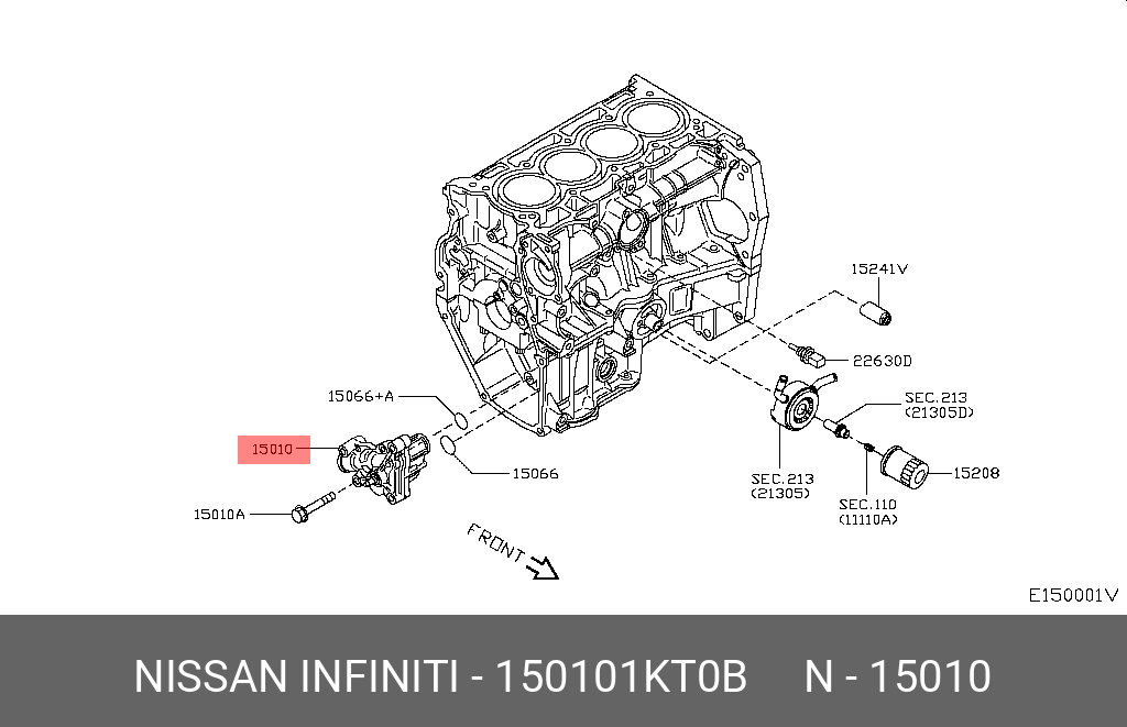 150101KT0B NISSAN НАСОС МАСЛЯНЫЙ