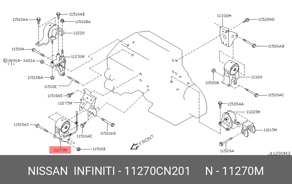 11270CN201 NISSAN ОПОРА ДВИГАТЕЛЯ