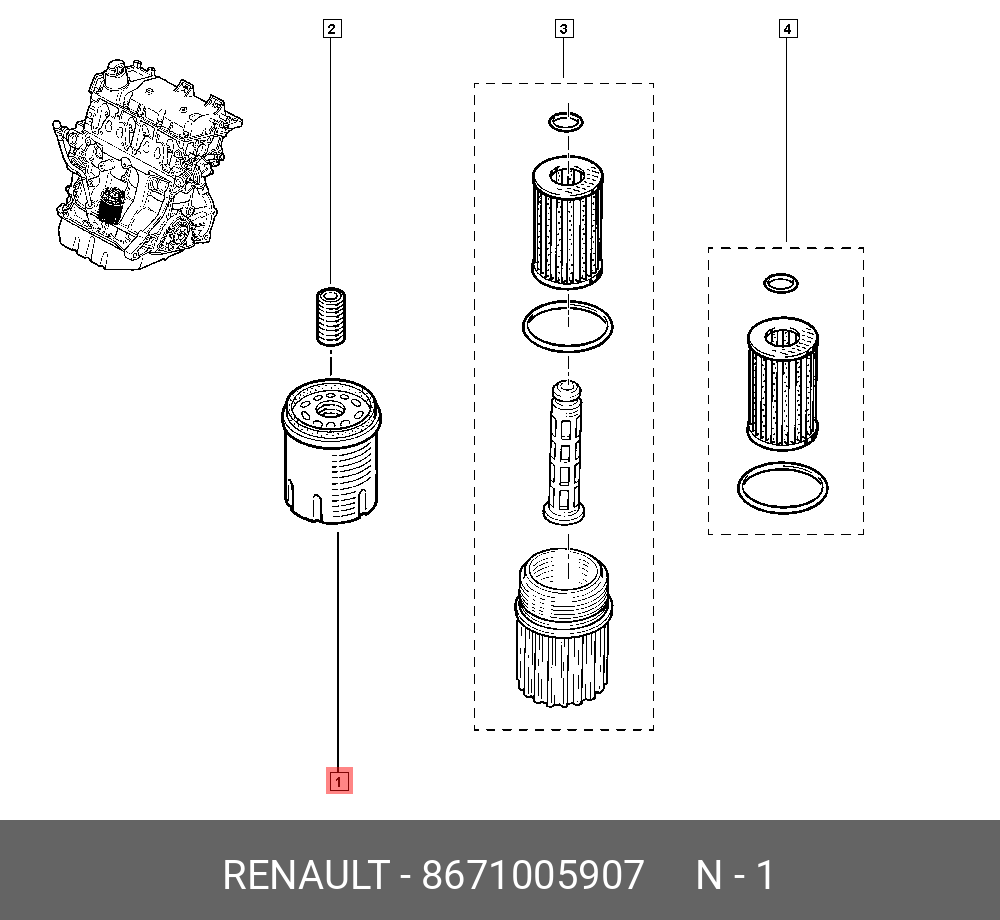 8671005907 RENAULT Масляный фильтр