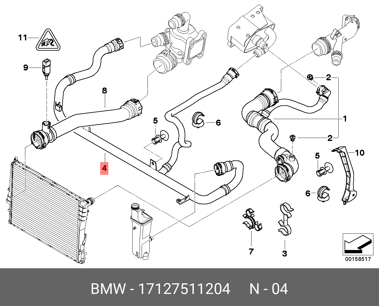 17119071518 BMW Радиатор охлаждения ДВС купить в интернет-магазине AvtoTO