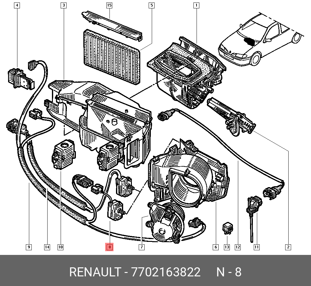 7702163822 RENAULT МОТОР ЭЛЕКТРИЧЕСКИ