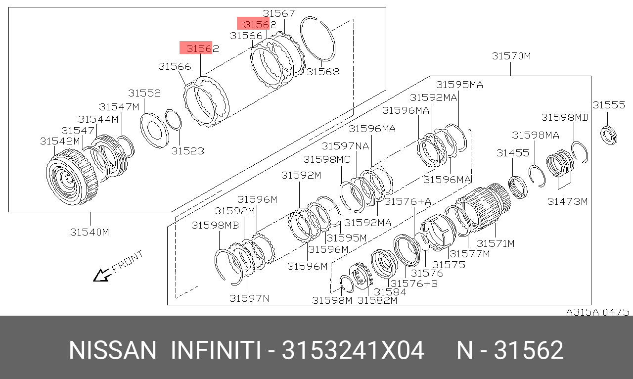 3153241X04 NISSAN ДИСК ФРИКЦИОННЫЙ АКПП