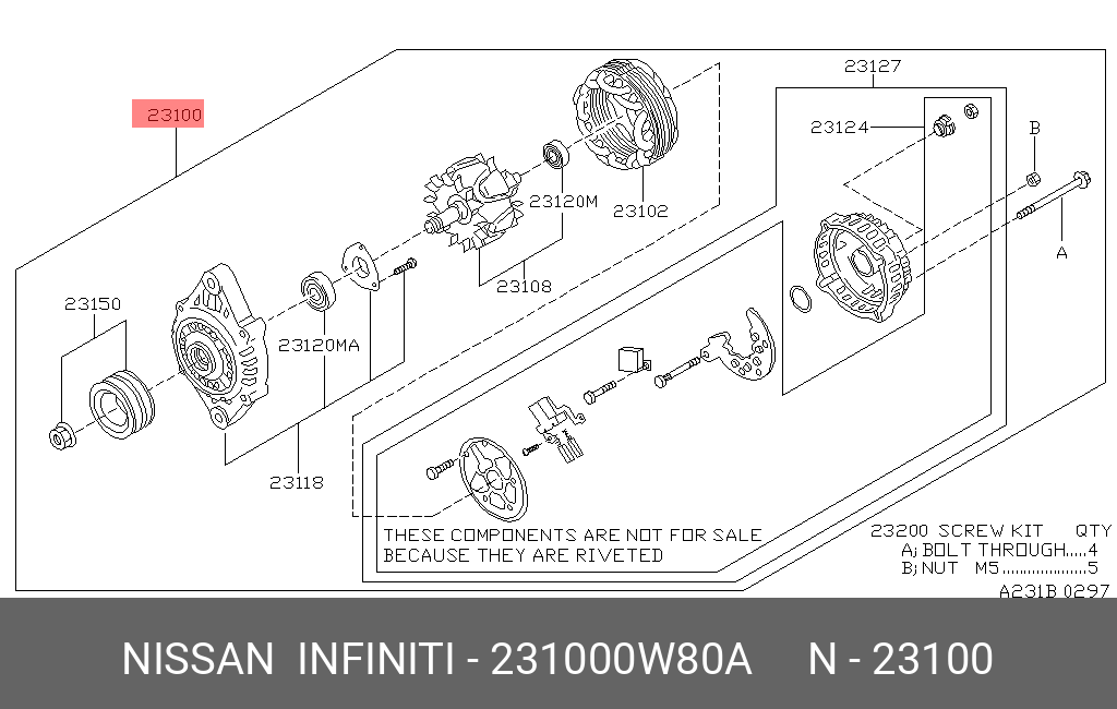 231000W80A NISSAN Генератор