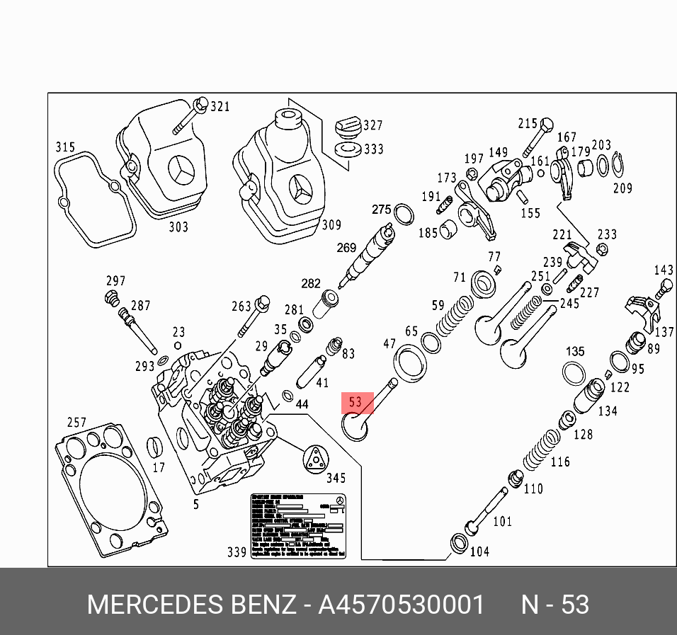 A4570530001 MERCEDES-BENZ КЛАПАН ВПУСКНОЙ
