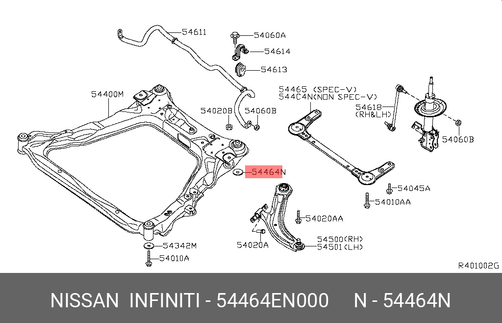 54464EN000 NISSAN STOPPER-REBOUND FRONT SUSPENSION