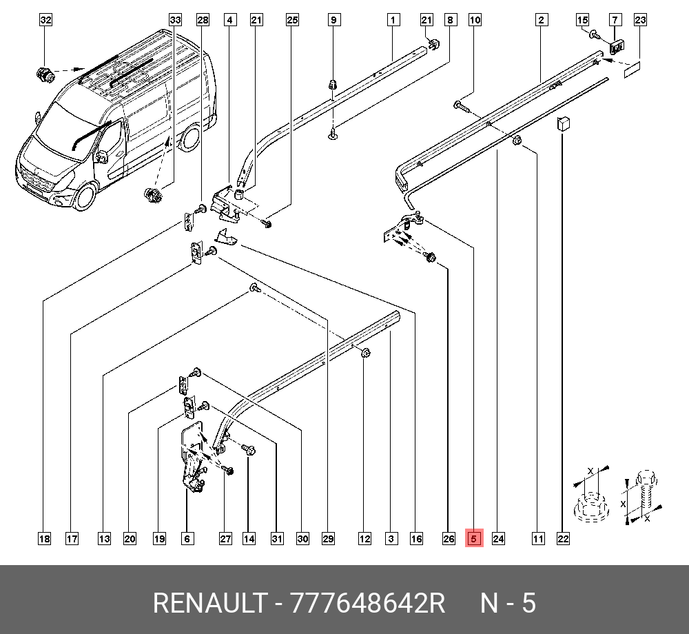 777648642R RENAULT ПЕТЛЯ ДВЕРИ СДВИЖНОЙ ПРАВ (МЕТ)