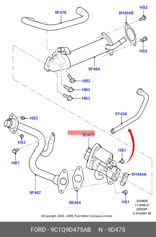 9C1Q9D475AB FORD Клапан возврата ОГ