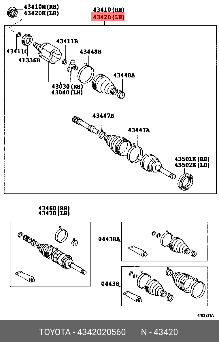 4342020560 TOYOTA ВАЛ ПРИВОДНОЙ