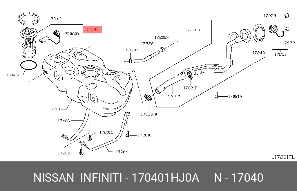 170401HJ0A NISSAN НАСОС ТОПЛИВНЫЙ
