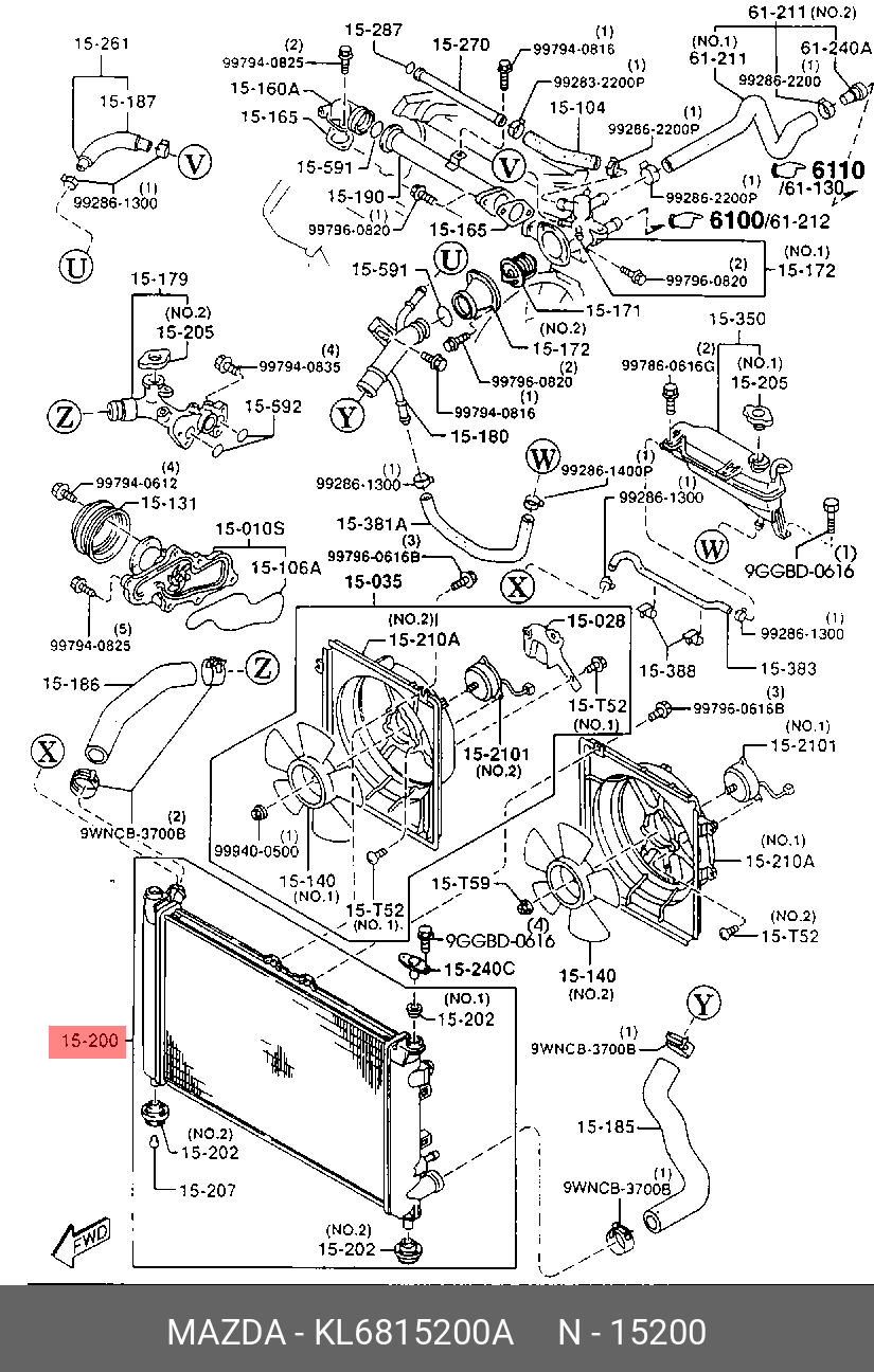 KL6815200A MAZDA Радиатор, охлаждение двигателя