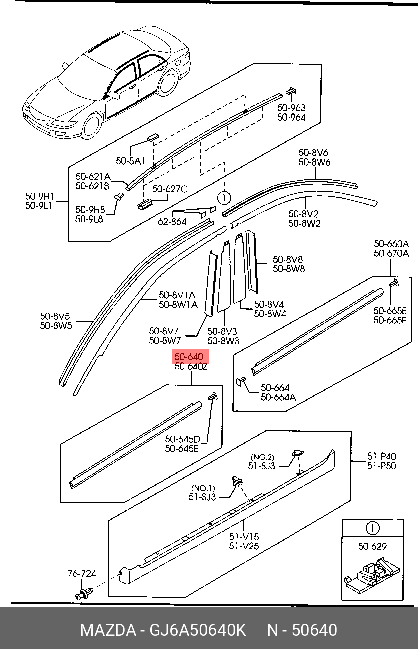 GJ6A50640K MAZDA Уплотнитель GJ6A50640K MAZDA Уплотнитель