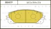 BB0407P BLITZ Колодки тормозные дисковые передние
