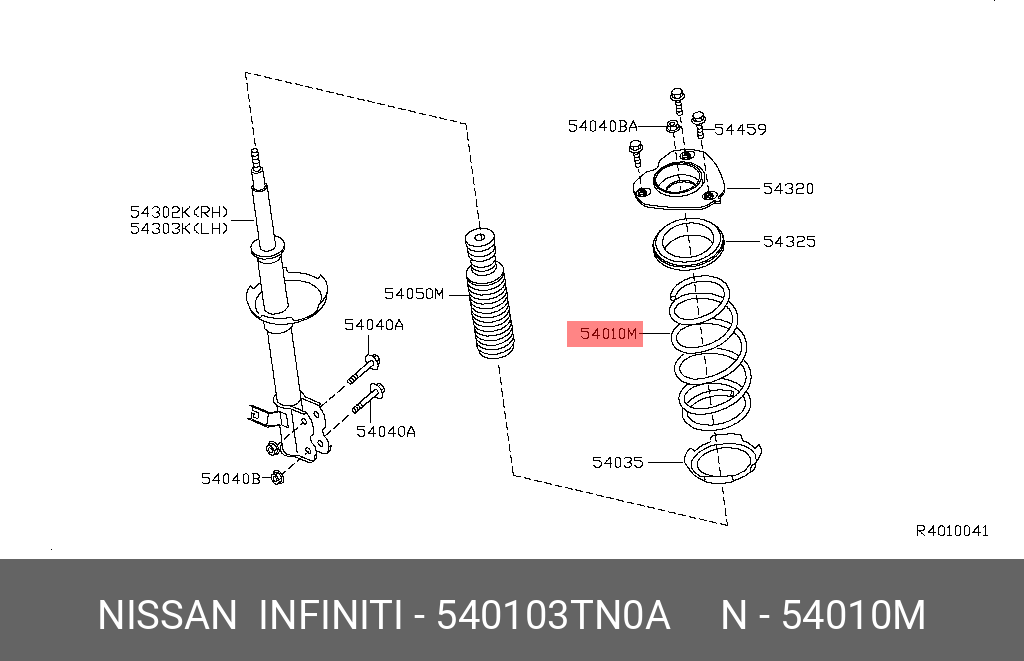 540103TN0A NISSAN ПРУЖИНА ПОДВЕСКИ