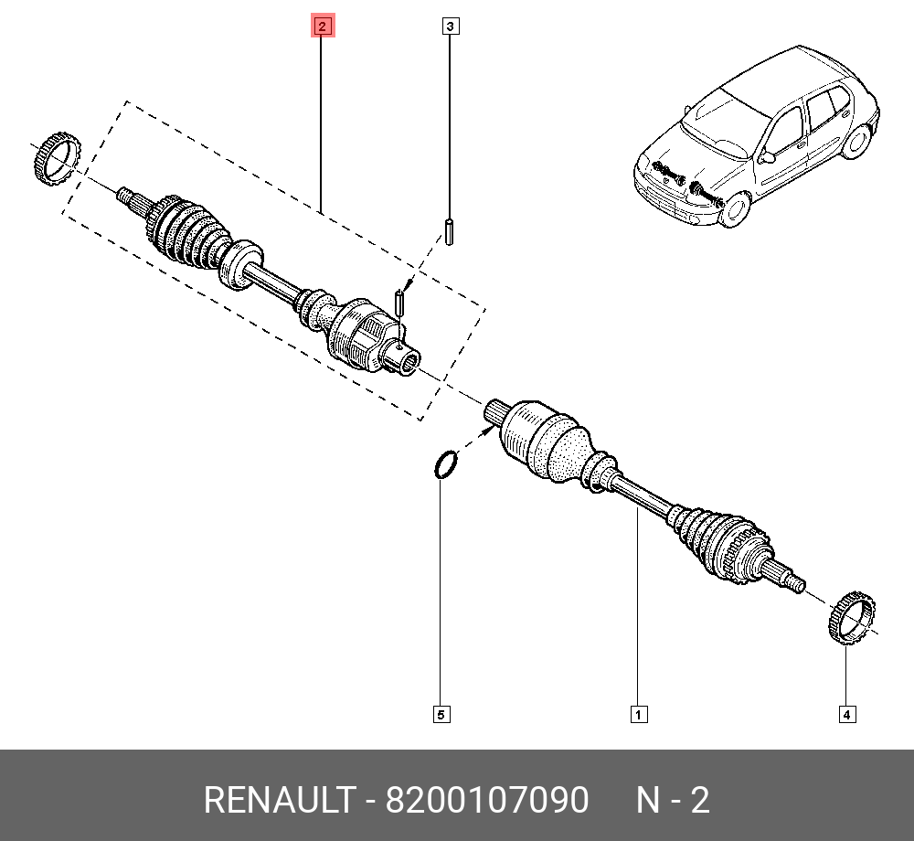 8200107090 RENAULT ВАЛ ПРИВОДНОЙ
