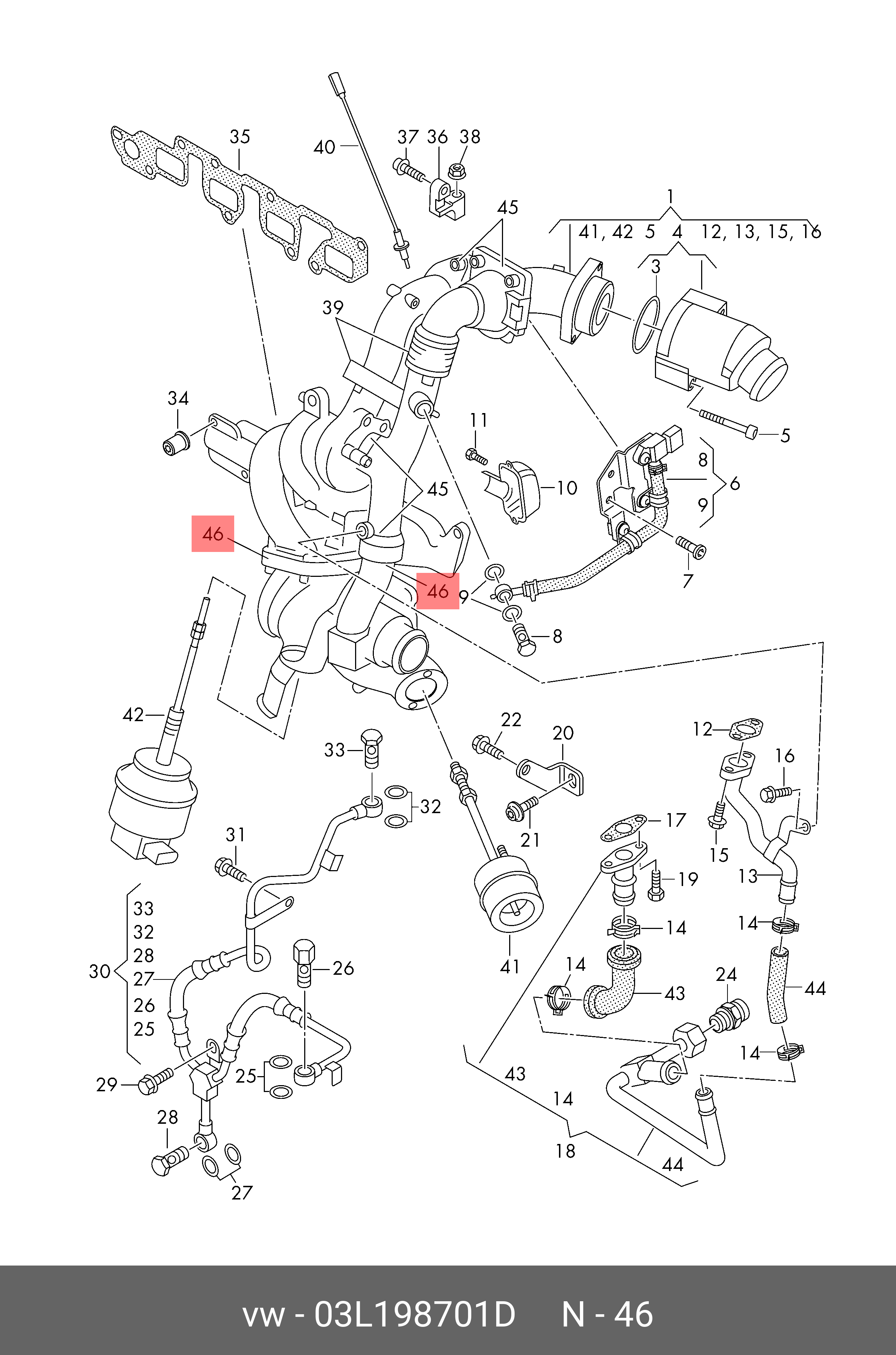 03L198701D VAG Ремкомплект для турбонагнетателя