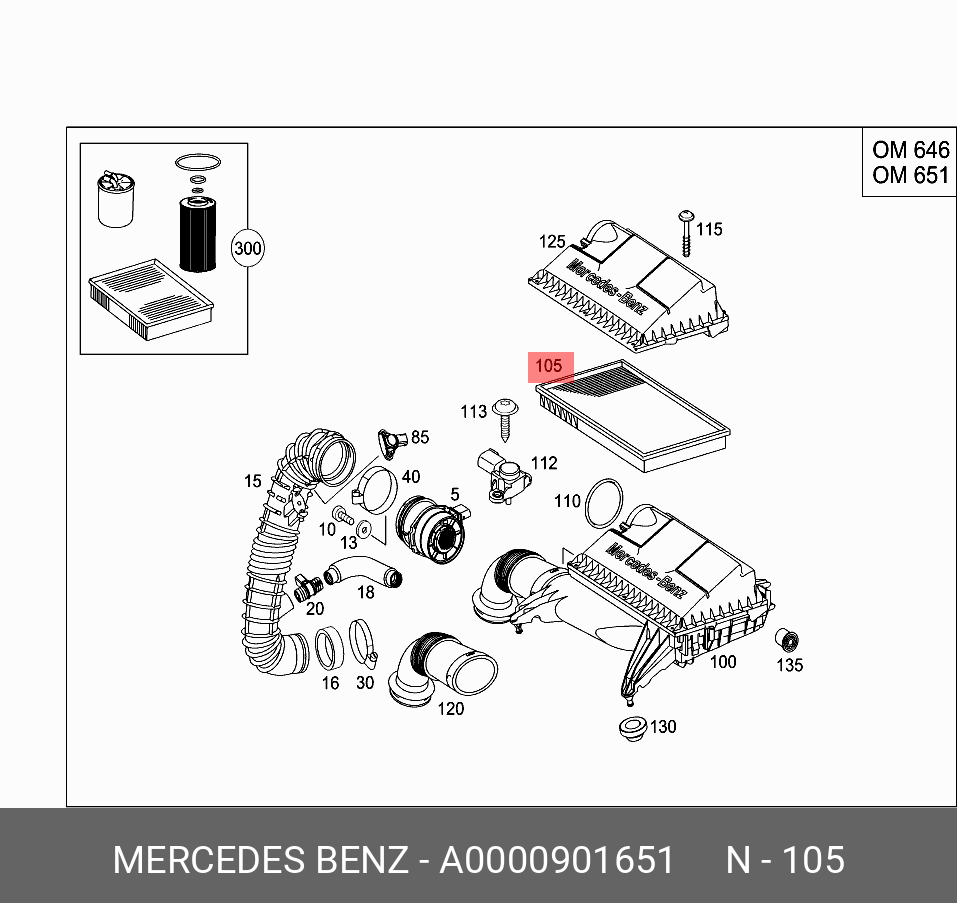 A0000901651 MERCEDES-BENZ TRUCKS Воздушный фильтр