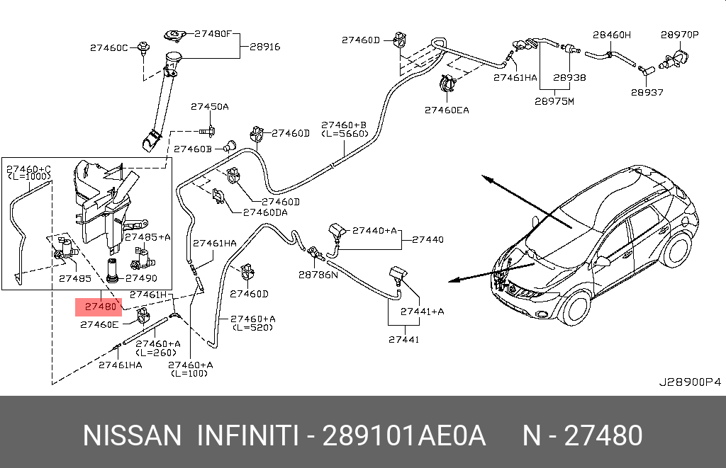 289101AE0A NISSAN БАЧОК СТЕКЛООМЫВАТЕЛЯ