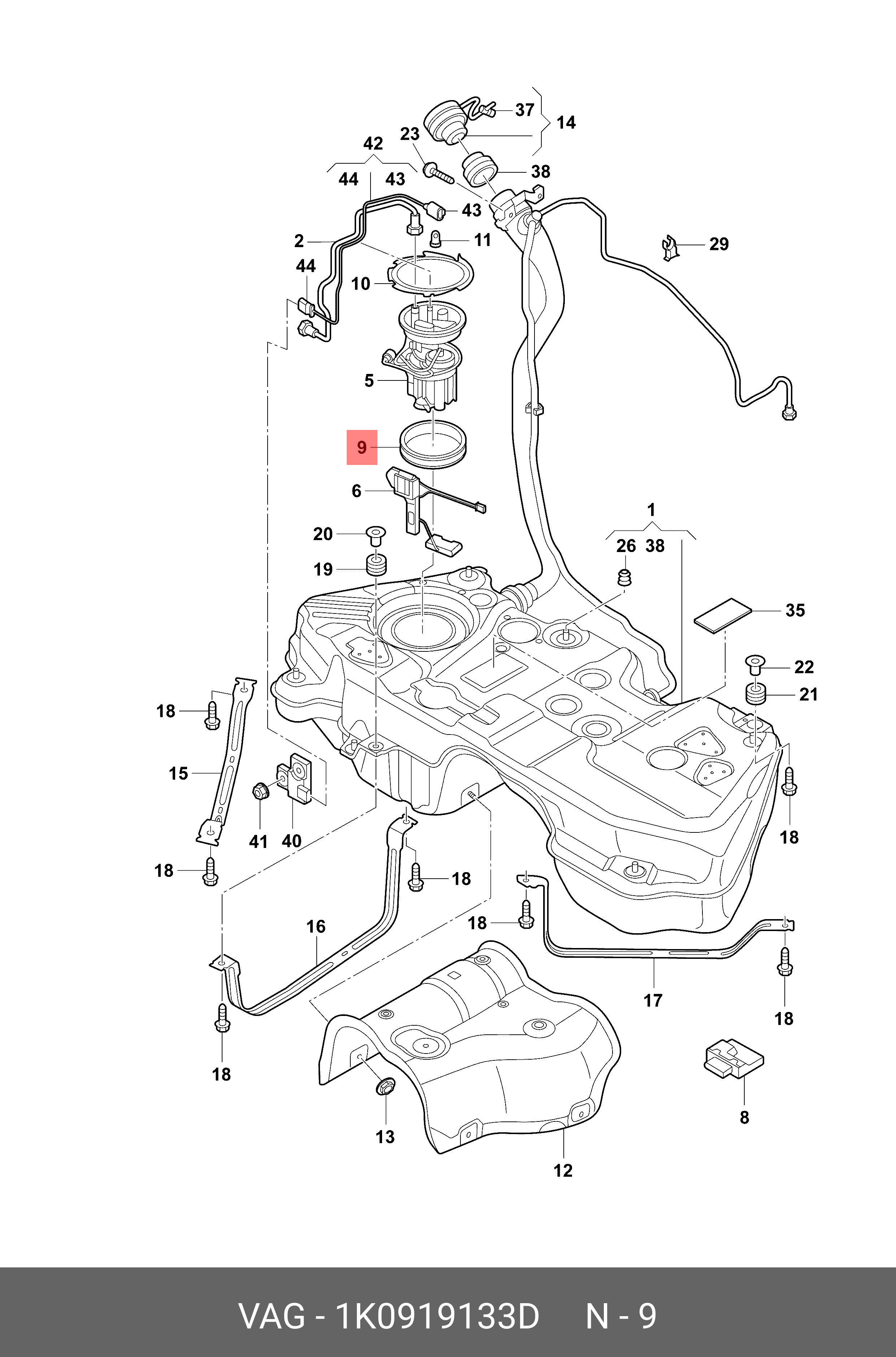 1K0919133D BENTLEY Уплотнительное кольцо