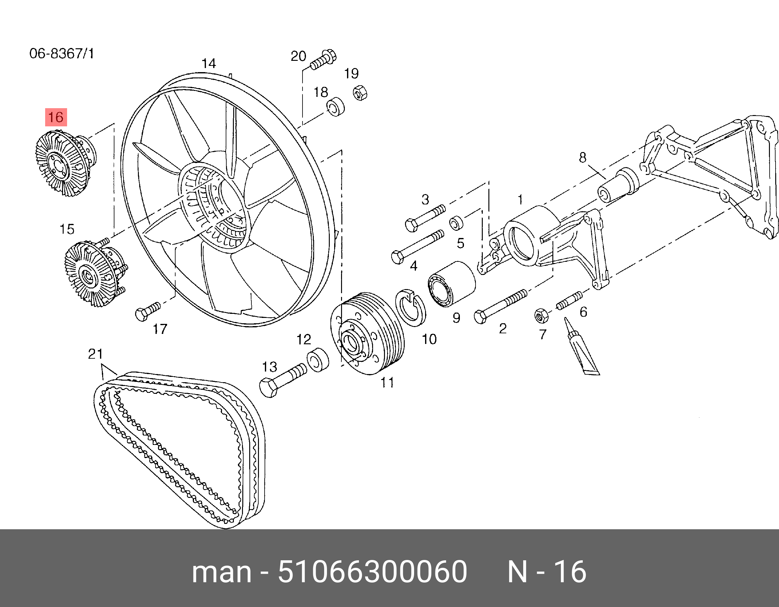 51066300060 MAN Управляемая муфта вентилятора 280 51.06630-0060
