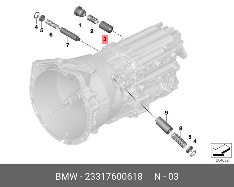 23317600618 BMW Фиксирующий палец