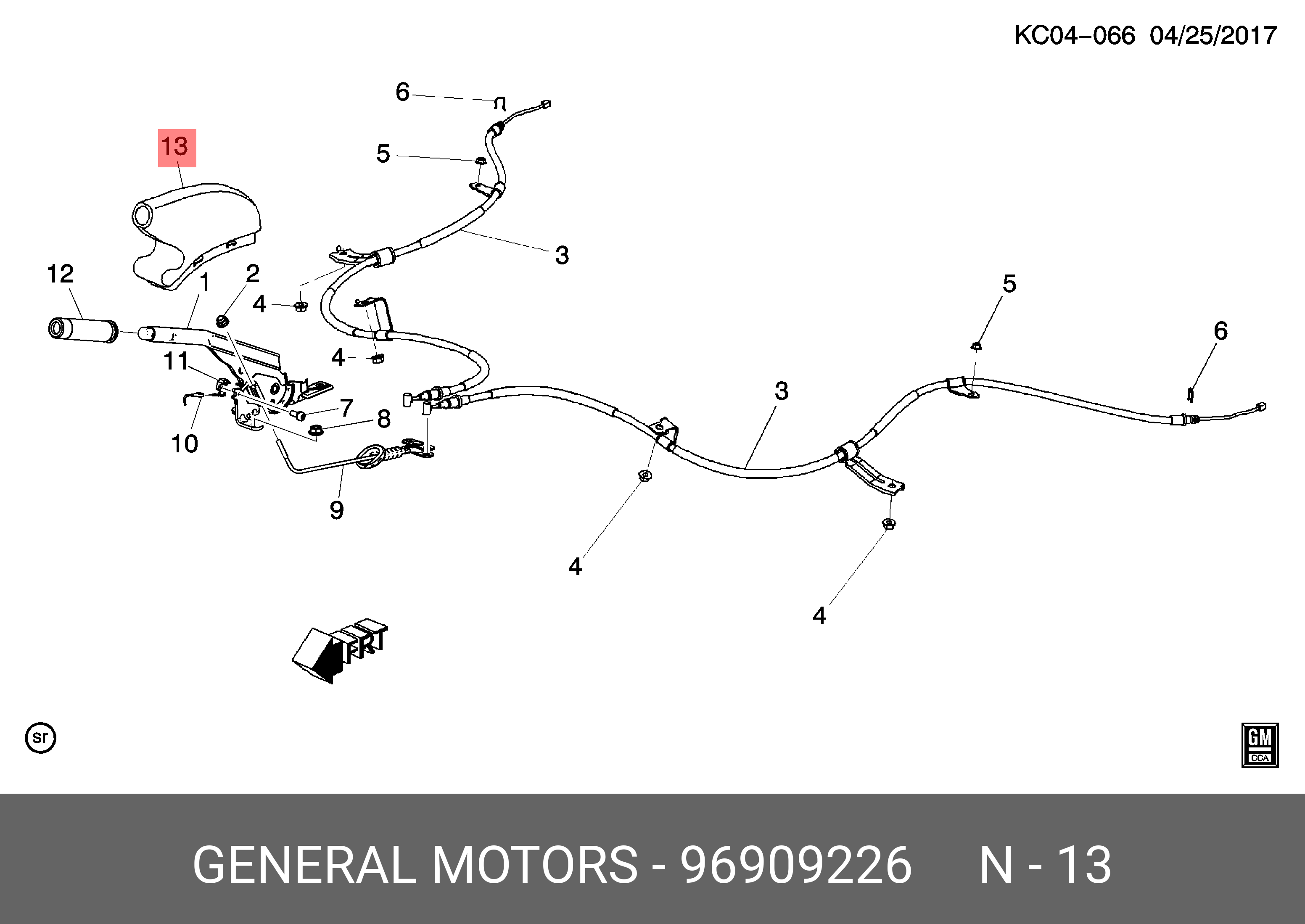 96909226 GENERAL MOTORS Пыльник рычага стояночного тормоза