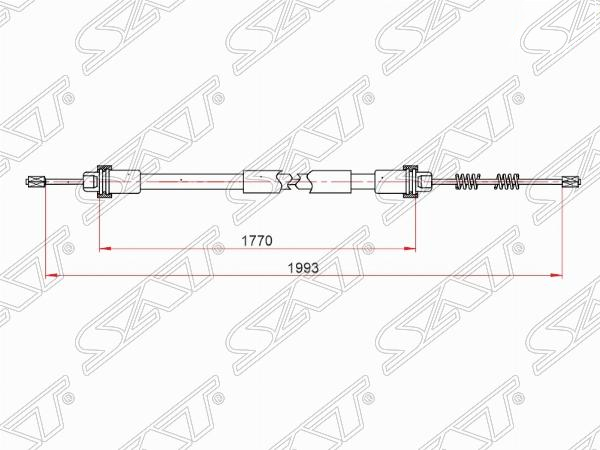 ST520051 SAT Трос ручного тормоза LADA LARGUS 12-/LOGAN 08-15 RH/LH