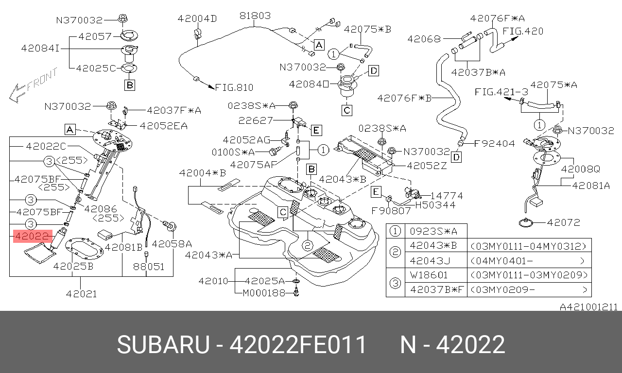 42022FE011 SUBARU НАСОС ТОПЛИВНЫЙ