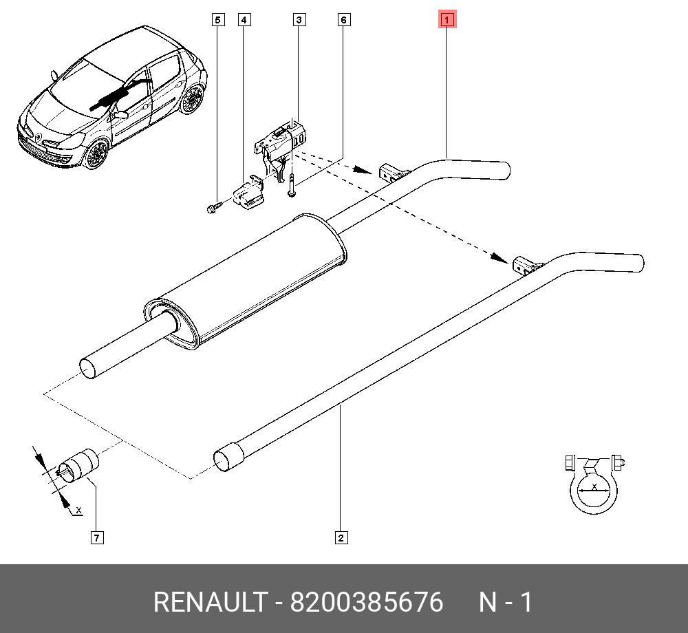 8200385676 RENAULT Средний глушитель выхлопных газов купить в  интернет-магазине AvtoTO