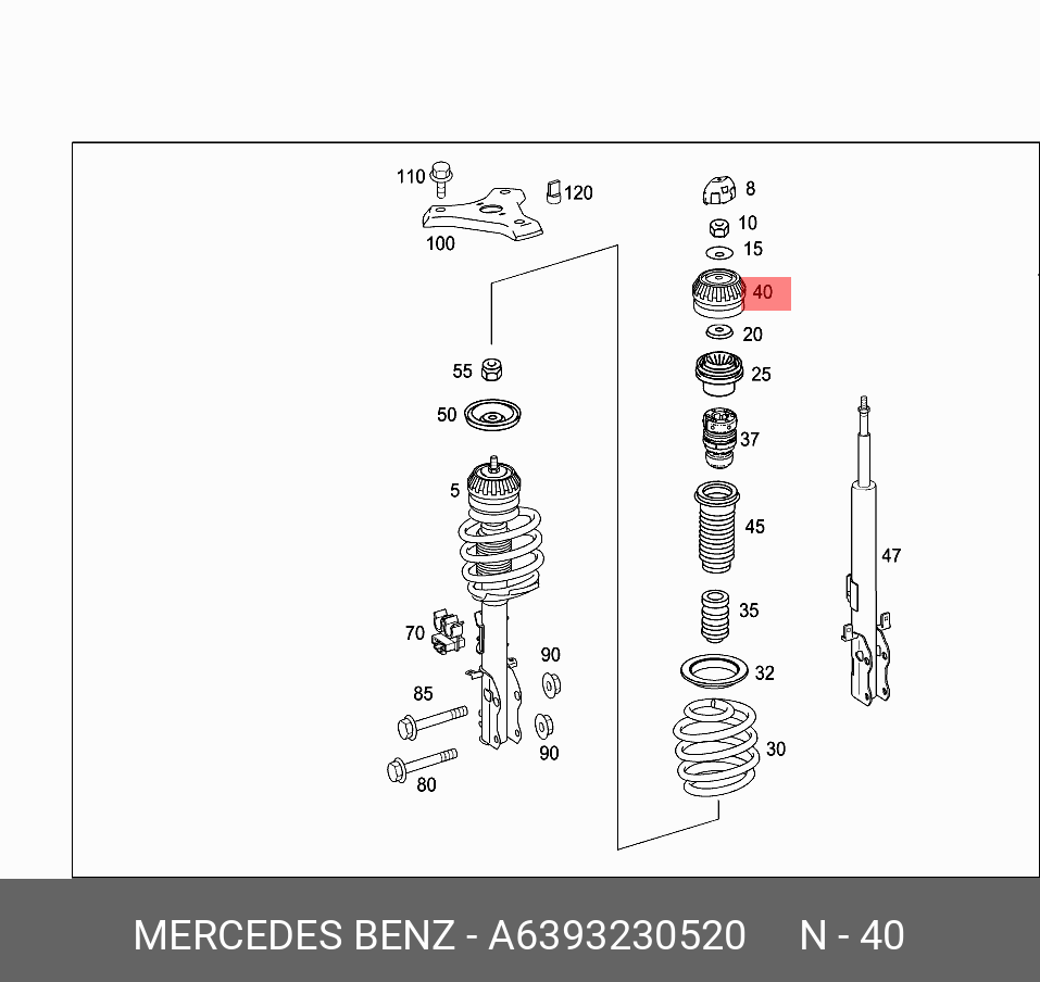 A6393230520 MERCEDES-BENZ ОПОРА СТОЙКИ АМОРТИЗАЦИОННОЙ