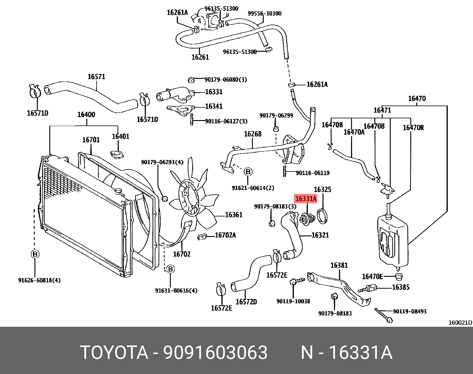 9091603063 TOYOTA ТЕРМОСТАТ