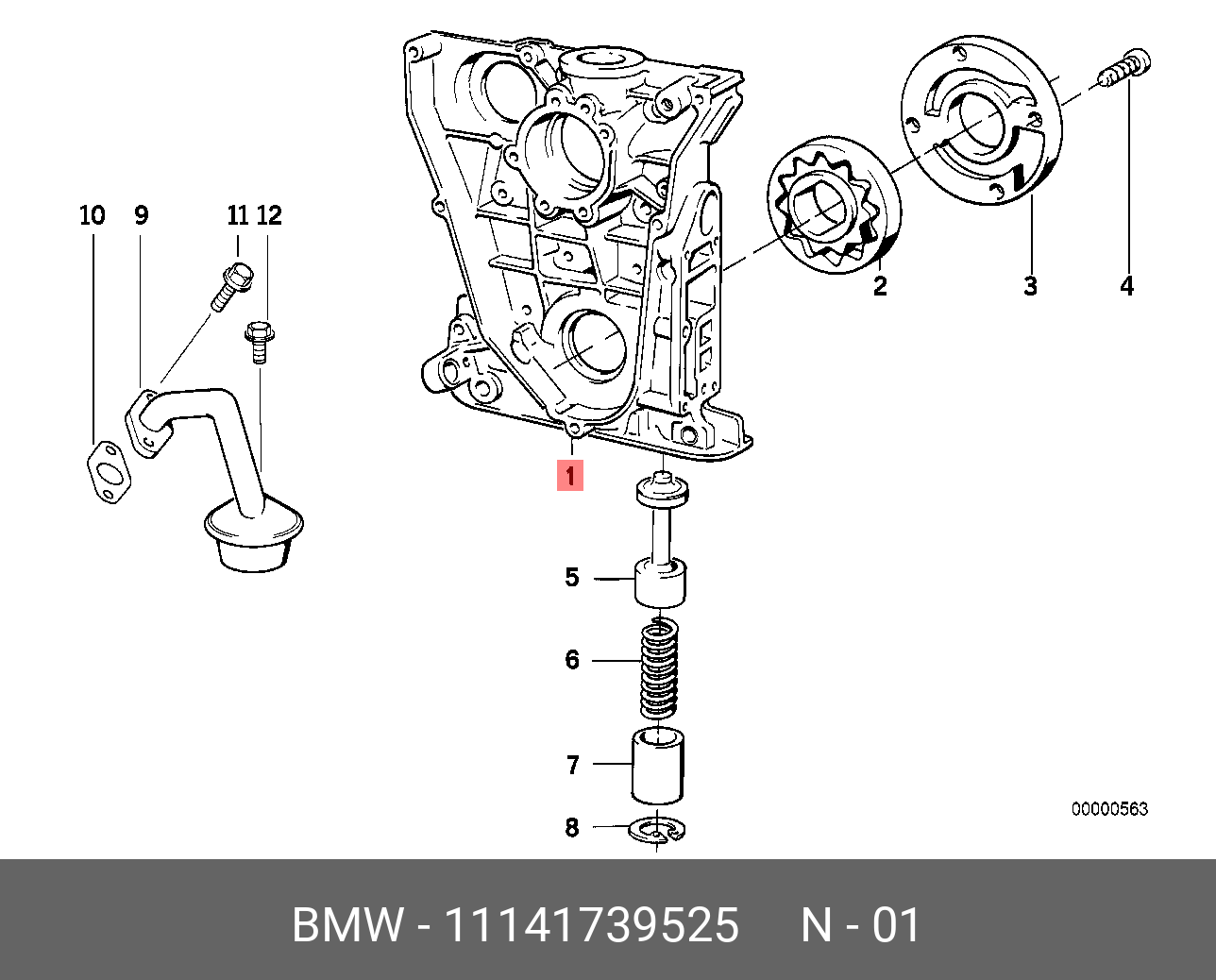 11141739525 BMW ABSCHLUSSDECKEL MIT ÖLPUMPE