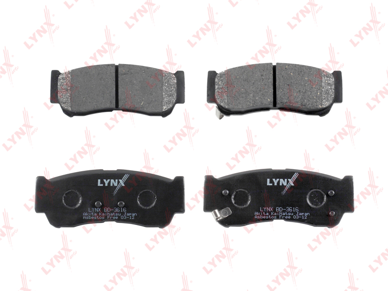 BD3616 LYNXAUTO Колодки тормозные задние