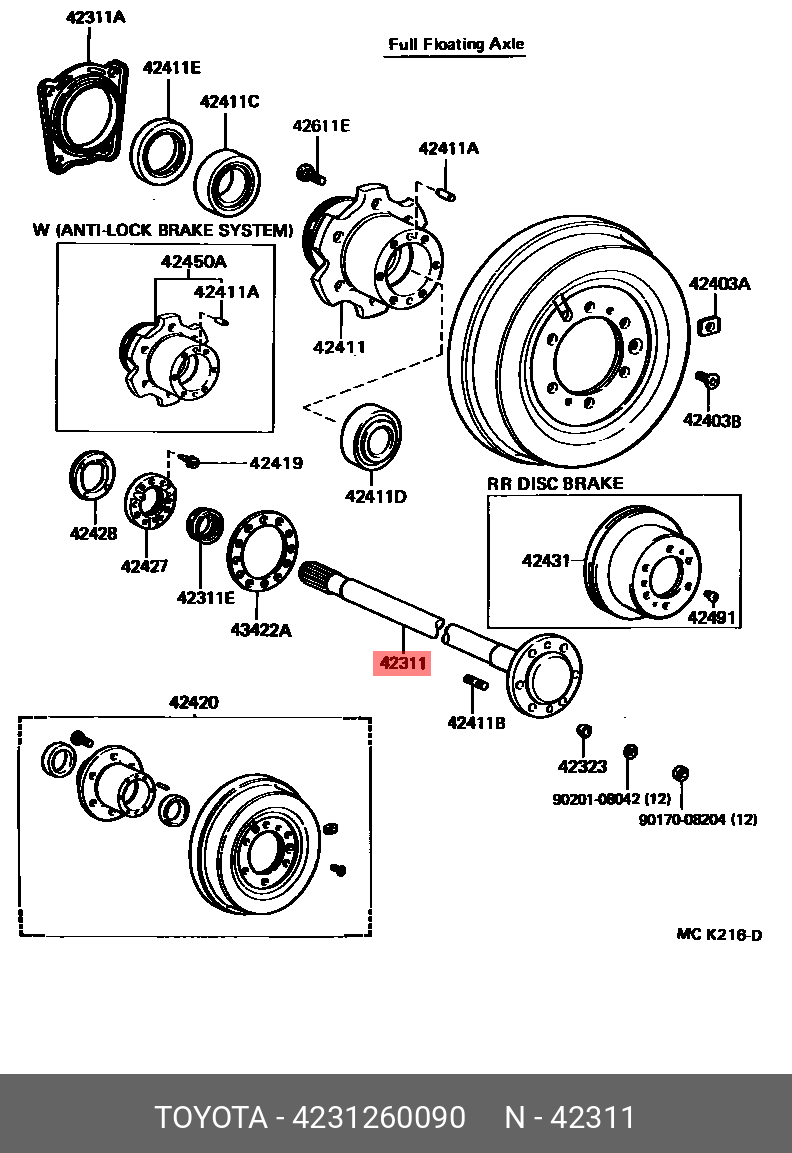 4231260090 TOYOTA 
