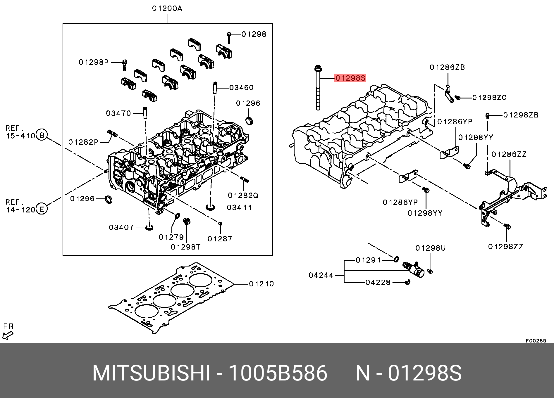 1005B586 MITSUBISHI Болт ГБЦ L200 2015-> mot.2,4TD