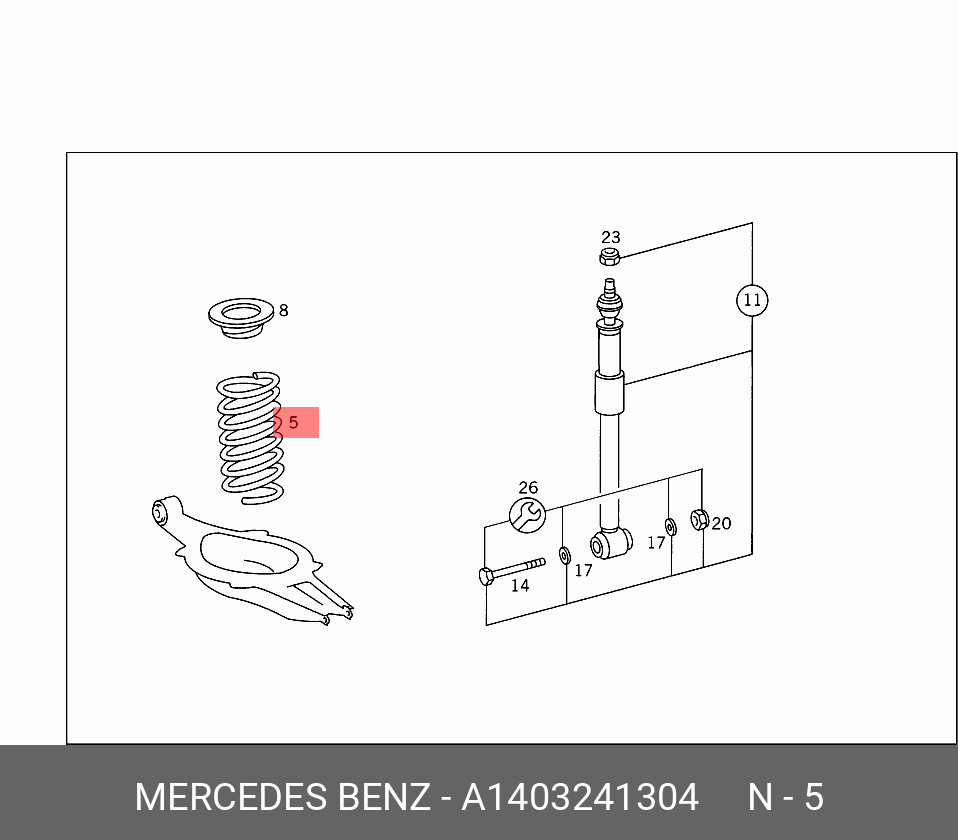 A1403241304 MERCEDES-BENZ ПРУЖИНА ПОДВЕСКИ ВИНТОВАЯ